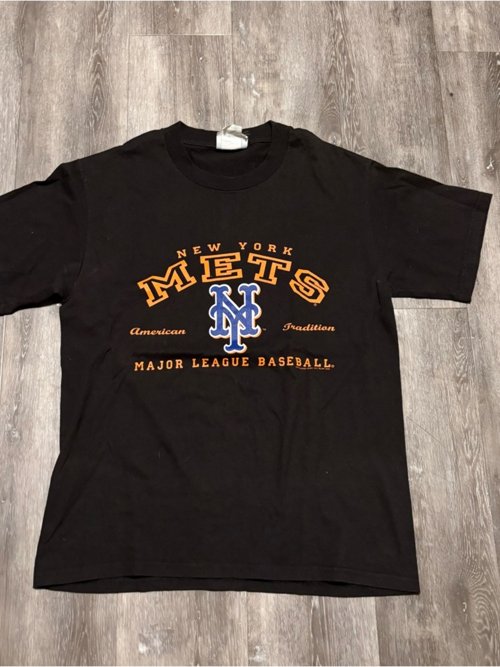 Vintage Majestic MLB New York Mets Short Sleeve Shirt Blk Size M
